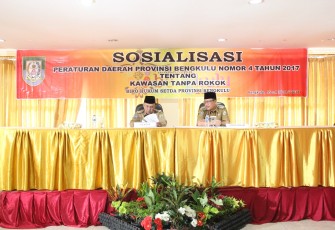 Sekretaris Daerah Provinsi Bengkulu Nopian Andusti Memebuka Sosialisasi Perda Nomor 4 Tahun 2017 Tentang Kawasan Tanpa Rokok