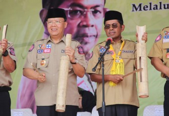 Menteri Sosial RI Idrus Marham mencanangkan Kampung Siaga Bencana, kegiatan ini dilangsungkan di Lapangan Tugu Merdeka Bengkulu