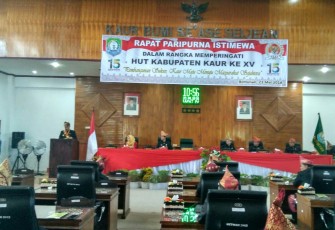 Bupati Kaur, Gusril Pauzi saat menyampaikan kata sambutan