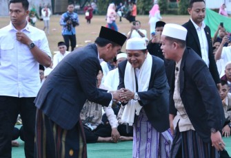 Presiden RI salat Idul Adha 1439 Hijriah di Lapangan Tegar Beriman, Kabupaten Bogor, Jawa Barat.