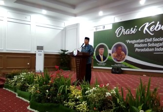 Gubernur Bengkulu Rohidin Mersyah saat hadir dalam acara Orasi Kebangsaan 2019 KAHMI Bengkulu