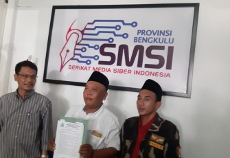 Ketua Pimpinan Wilayah Gerakan Pemuda Ansor Provinsi Bengkulu M Soleh Dalam Kunjungannya ke Kantor SMSI Provinsi Bengkulu
