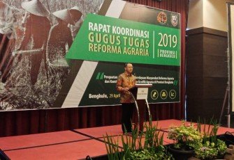Gubernur Bengkulu Rohidin Mersyah Dalam Pembukaan Rakor Gugus Tugas Reforma Agraria  Provinsi Bengkulu 2019