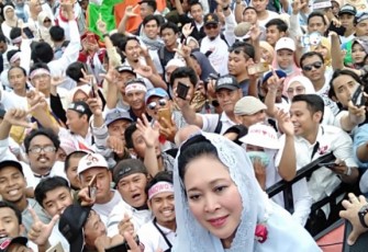 Titiek Suharto Saat Menghadiri Kampanye Prabowo
