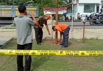 Lokasi Kemunculan Asap Di Pasang Garis Polisi