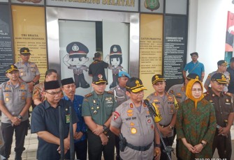 Bersama Dandim Kapolres Tangsel Sambut Kunjungan Kapolda Metro