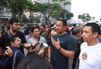 Ketua penyelenggara Kolonel Inf Wahyu Yudhayana saat diwawancarai awak media