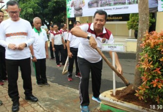 Polda Lampung Laksanakan Penanaman Pohon