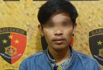 Pelaku saat diamankan