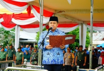 Bupati Batu Bara Ir Zahir M.AP pada saat Pidato di Upacara Hari Kesadaran Nasional