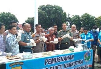Barang Bukti Narkoba dari 58 Tersangka Dimusnahkan