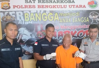 Polres Bengkulu Utara saat ekspos tersangka dan barang bukti