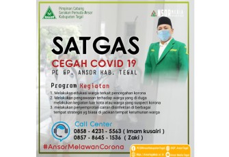 GP Ansor Tegal Bentuk Satgas Pencegahan Covid-19