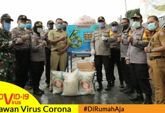 Kampung Siaga Covid-19 Desa Pacet Terima Bantuan Masker dan Beras Dari Kapolres Batang