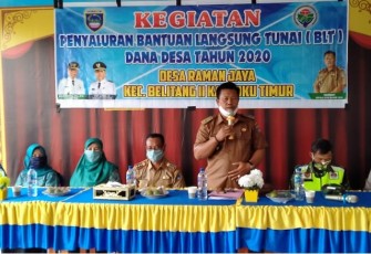 80 KK Warga Desa Raman Jaya OKU Timur Terima BLT 