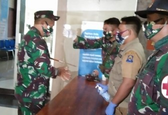 Protokol kesehatan dijalankan dalam penandatanganan dan penyerahan MOU TMMD ke-108 TA. 2020 Kodim 1425/Jeneponto