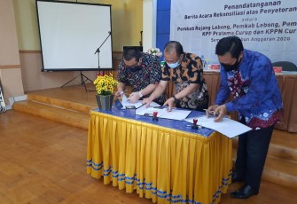 KPPN dan KPP Curup Bersama Pemda Lebong Teken BAR Pajak Pusat Semester I 2020