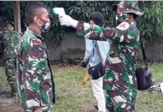 Danki Satgas TMMD ke-108 Pimpin Protokol Kesehatan Sebelum Mengawali Kegiatan 