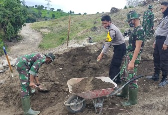 Sinergitas TNI-POLRI dalam sukseskan TMMD KE-108 Kodim Jeneponto