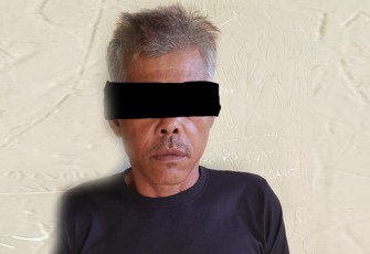 teduga pelaku (suami pelapor) saat diamankan