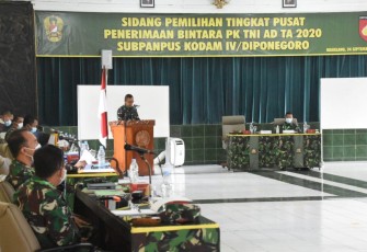 Pangdam IV Diponegoro Pimpin Sidang Pantukir Subpanpus Caba Pria Tahun 2020