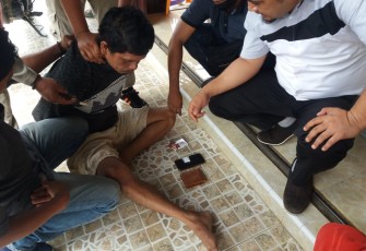 Terduga pelaku saat diamankan