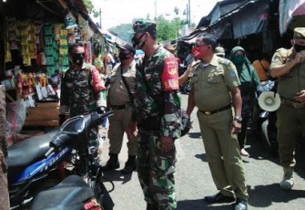Kodim 1310/Bitung Terus Bersinergi Tegakkan Disiplin Protokol Kesehatan