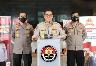 Kepala Divisi Humas Polri Irjen Argo Yuwono saat konfrensi pers di Bareskrim Polri, Jakarta Selatan, Rabu (18/11/2020)   