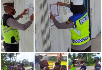 Satlantas Polres SBB Ingatkan Prokes Saat Lakukan Patroli 