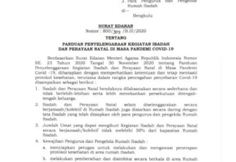 Surat Edaran Wali Kota Bengkulu 