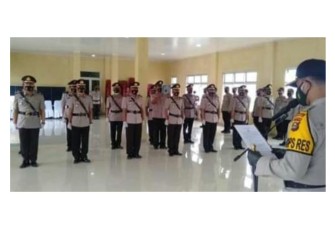Kapolres Ogan Komering Ilir AKBP Alamsyah Pelupessy SH SiK MSi Pimpin Sertijab Tujuh Kapolsek