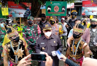 Bupati Tulungagung Bersama Forkopimda Sosialisasi Protokol Kesehatan di Pasar