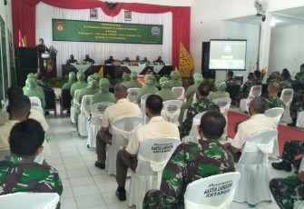 Komandan Korem 073/Makutarama Kolonel Arm Putranto Gatot Sri Handoyo, S.Sos, M.M., didampingi Ketua Persit KCK Koorcab Rem 073/Makutarama, Ny. Henny Putranto Gatot Sri Handoyo melakukan kunjungan kerja ke wilayah Kodim 0720/Rembang, Kamis (08/04/2021).