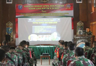 Kodim 1203/Ktp Gelar Kegiatan Binsiap Apwil Dan Puanter,  Dandim 1203/Ktp Perintahkan Babinsa Selalu Amalkan Sikap Teritorial