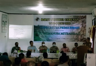 Kodim 1206/Putussibau Hadiri Rapat Anggota Tahunan (RAT) Tutup Buku Tahun 2020