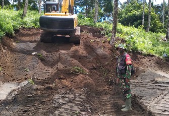 Lokasi Pekerjaan perintisan jalan TMMD ke 111 Kodim 1310/Bitung