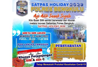 Satlantas Polres Bengkulu Dirikan Satpas di Sport Center