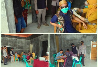 Kapolsek Singajaya-Polres Garut, Monitoring Kegiatan Vaksinasi Di Desa Mekartani Garut