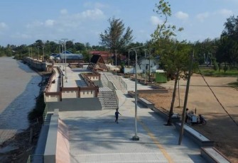 Progres Pembangunan Wisata Tepi Sungai Kota Tuo Masuki Tahap Finishing