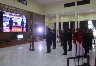 Wakapolda Bengkulu Ikuti Upacara Peringatan HUT Bhayangkara Ke -75 Secara Virtual