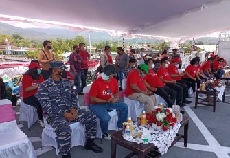Danyonmarhanlan VIII Bitung saat mengikuti pembukaan festival selat Lembeh virtual tahun 2021