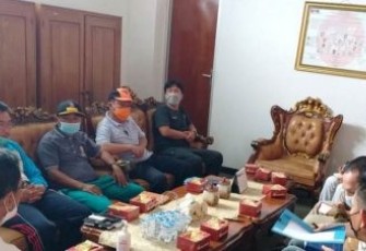 Sekda saat memimpin Rapat Koordinasi (Rakor) bersama Satgas Covid-19