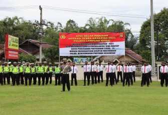 Polres Lambar Menggelar Apel Gelar Pasukan Dalam Rangka Razia Zebra Krakatau Tahun 2021
