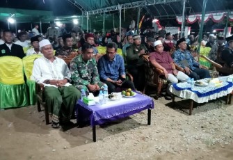 Sertu Yuwono saat menghadiri Hari Jadi Desa Koba 1 ke 40 Tahun