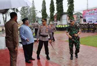 Polres Pasaman saat Gelar Apel Pasukan Pengamanan Pelaksanaan Pemilihan Wali Nagari