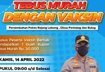 Jadwal vaksinasi Polres Rejang Lebong