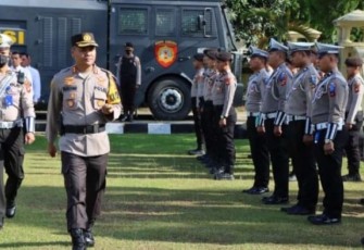 Polres Oku Timur saat Apel Gelar Pasukan