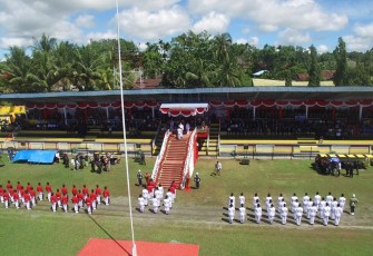 Upacara Peringati HUT Ke 77 Kemerdekaan RI di Sanggeng