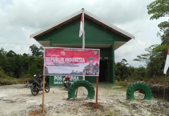 Koramil Manuhing Percantik Markas Jelang HUT Ke-77 Republik Indonesia