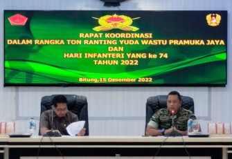 Kasrem 131/Stg saat memimpin rapat